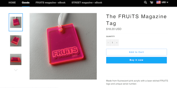 Japan｜『FRUiTS』復刊か、ドッグタグの販売で資金確保へ