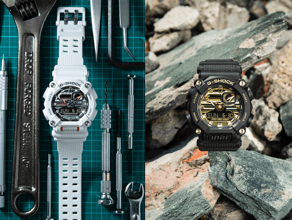 「G-SHOCK」が針や文字板にメタリック蒸着を施したワークスタイルな新作を発売