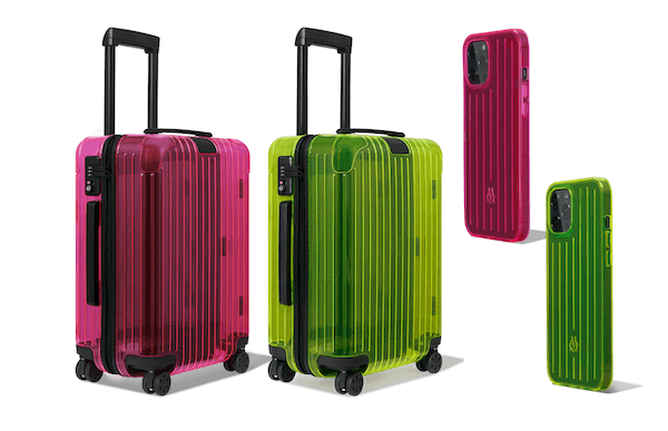 「リモワ」がスケルトンのスーツケースとiPhoneケースを発売　鮮やかなピンクとライムのネオンカラーの２色