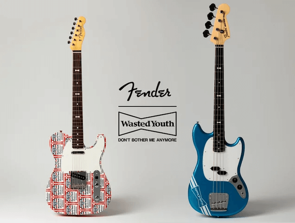 「フェンダー」が「ウェイステッドユース」とコラボしたギターとベースを数量限定で発売
