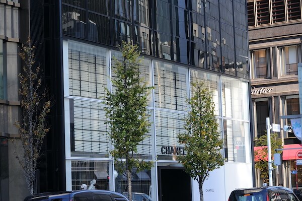 「シャネル」の銀座旗艦店で２日夜、クリスマスイルミネーションから出火する火事